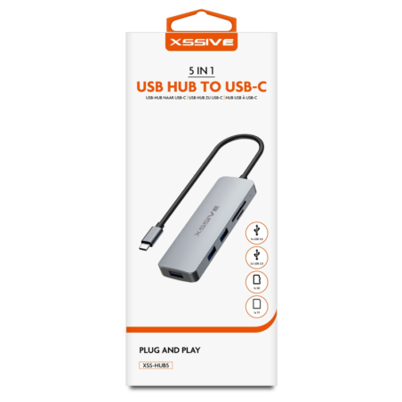Adaptateur HUB USB-C XSSIVE XSS-HUB5 | Smarty Paris 18e